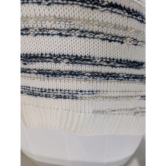 Calvin Klein Jeans Tan Blue Striped Knit Sweater Medium NWT - Picture 4 of 9